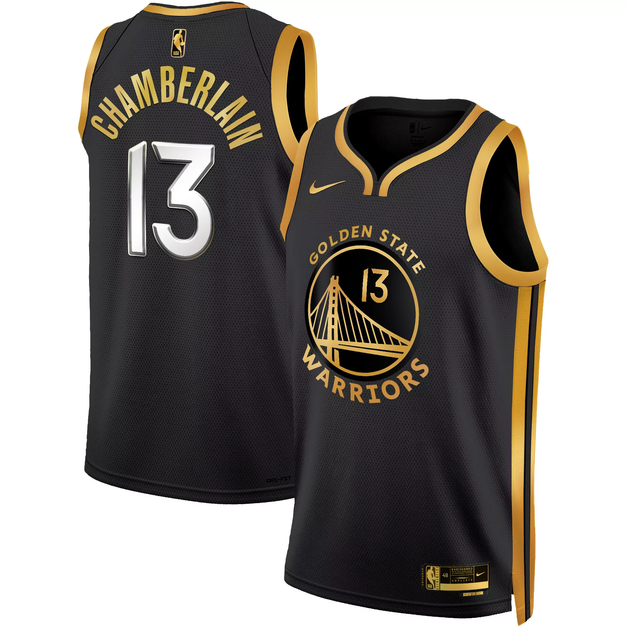 wilt chamberlain association mens golden state warriors 2025 swingman jersey all stitched