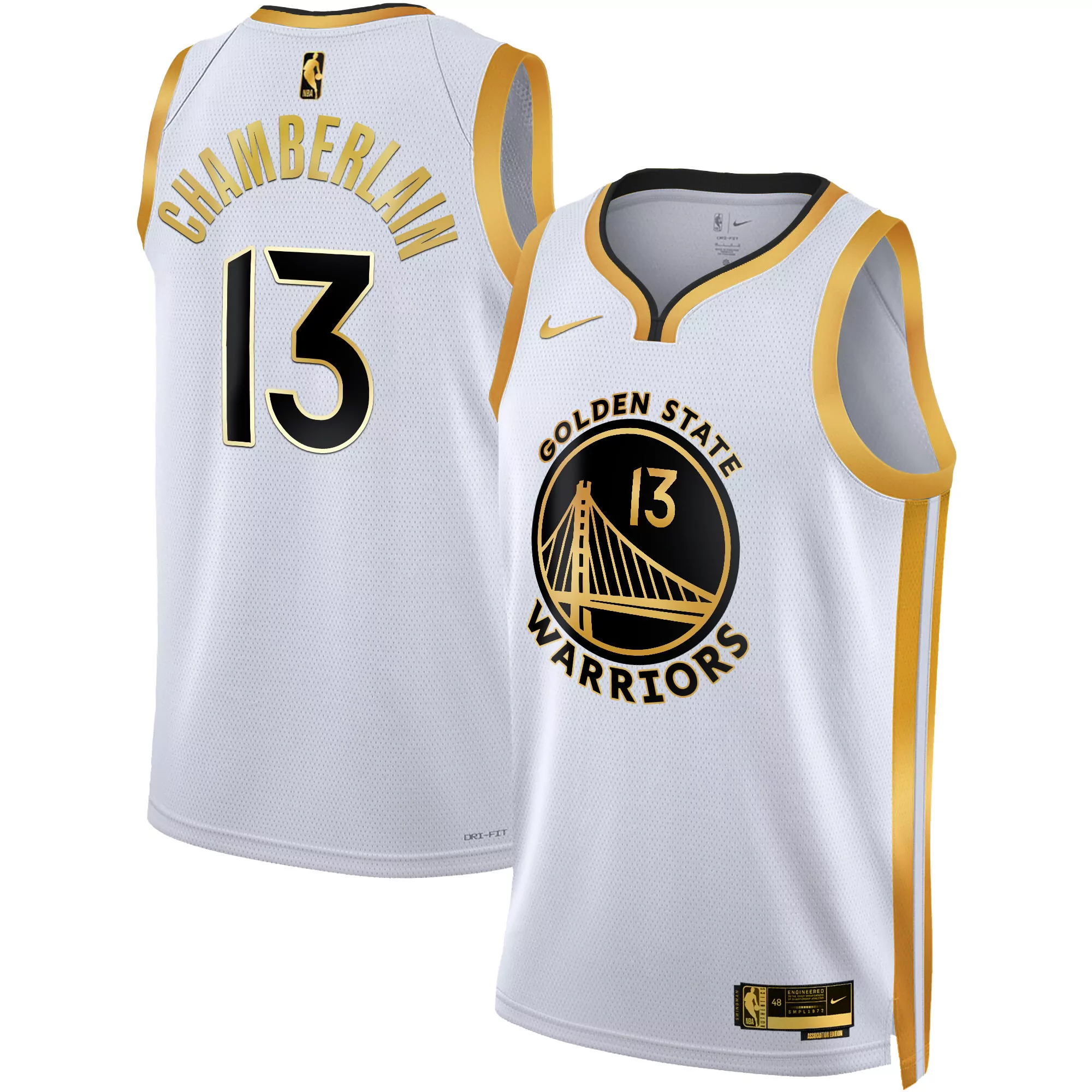 wilt chamberlain association mens golden state warriors 2025 swingman jersey all stitched