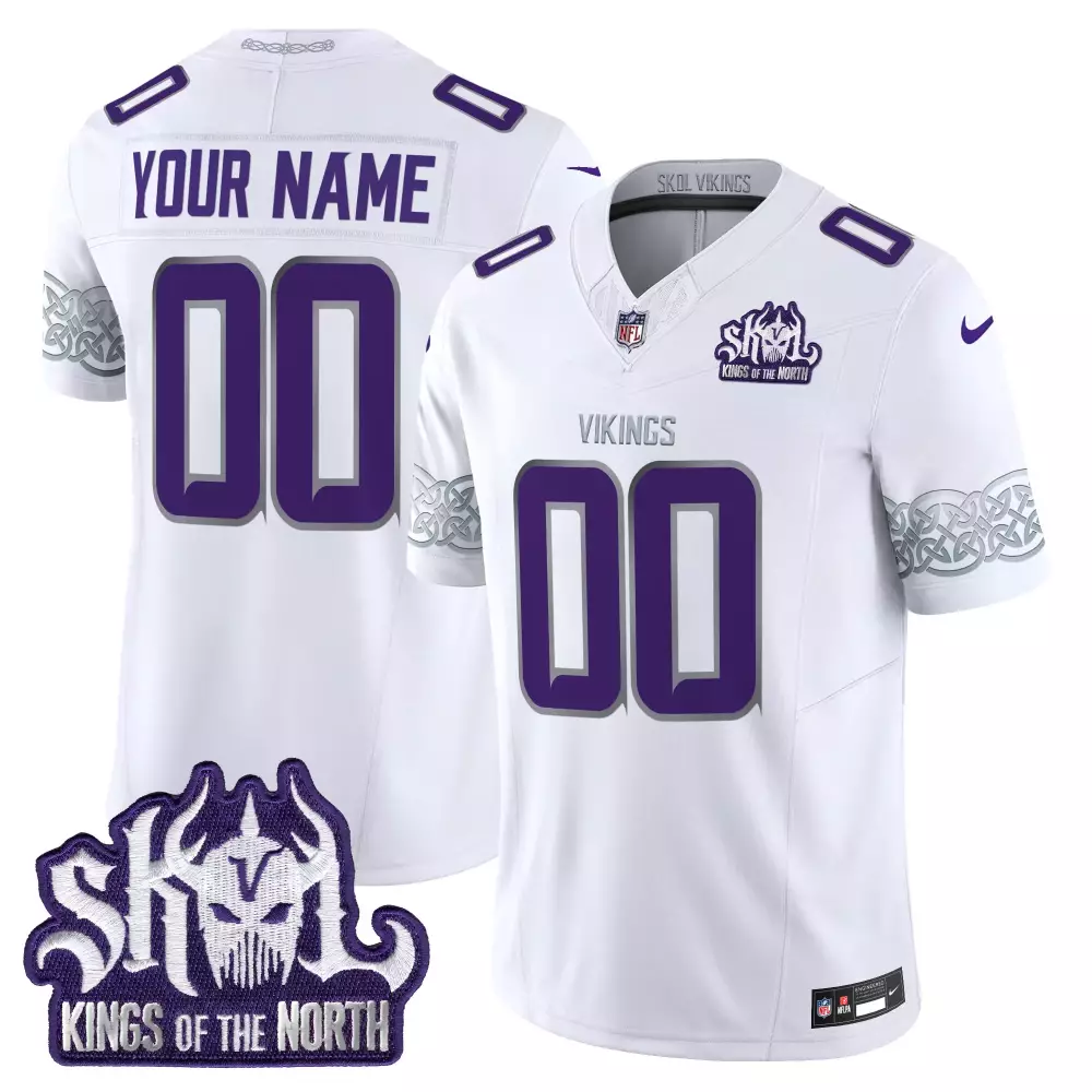 winter warrior men minnesota vikings 2024 vapor limited custom jersey v2 est 1961 patch all stitched