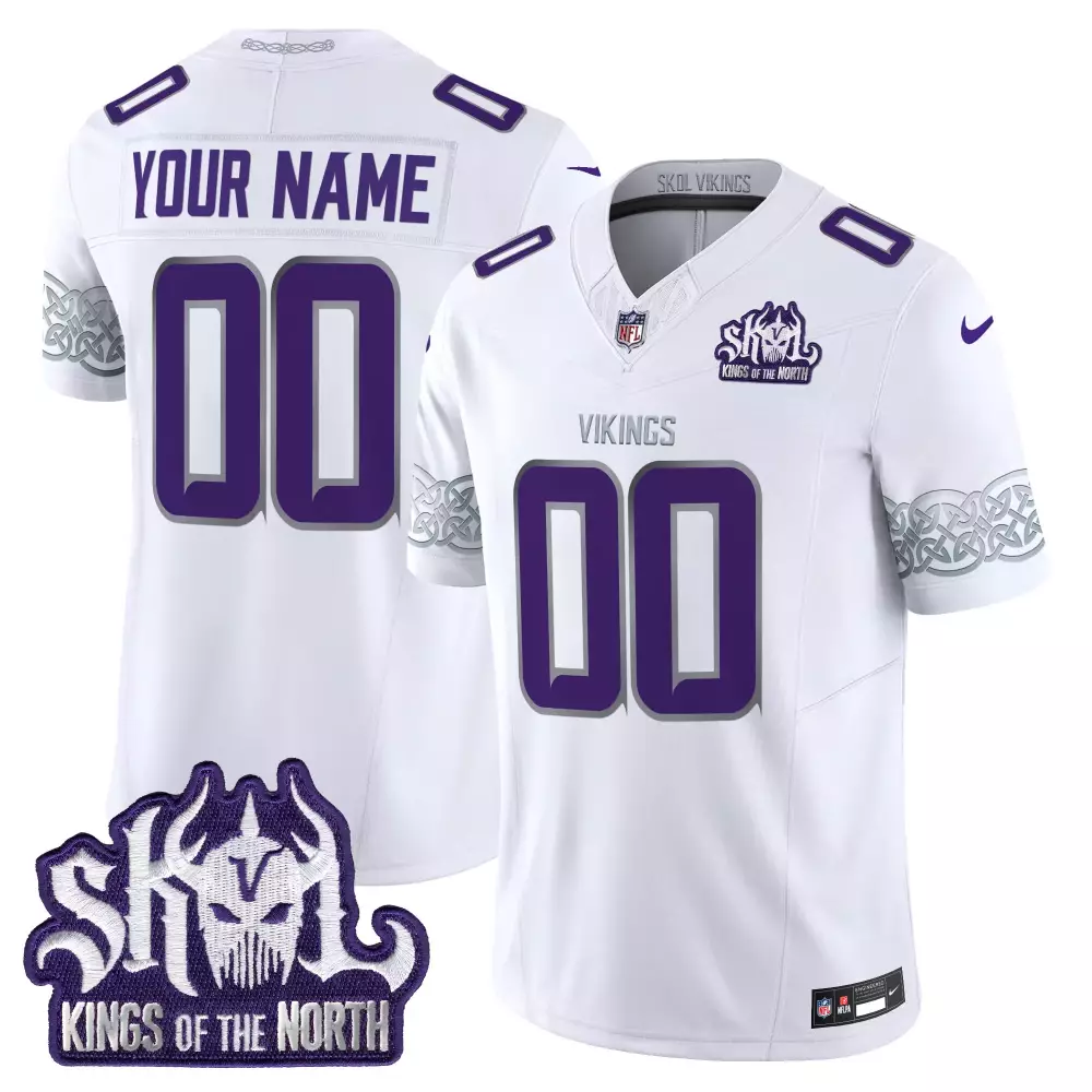 winter warrior men minnesota vikings kings of the north patch vapor limited custom jersey all stitched