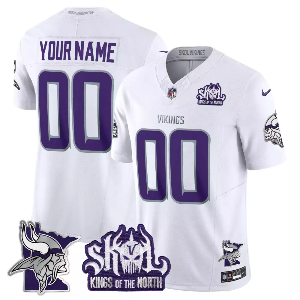 winter warrior men minnesota vikings kings of the north patch vapor limited custom jersey all stitched