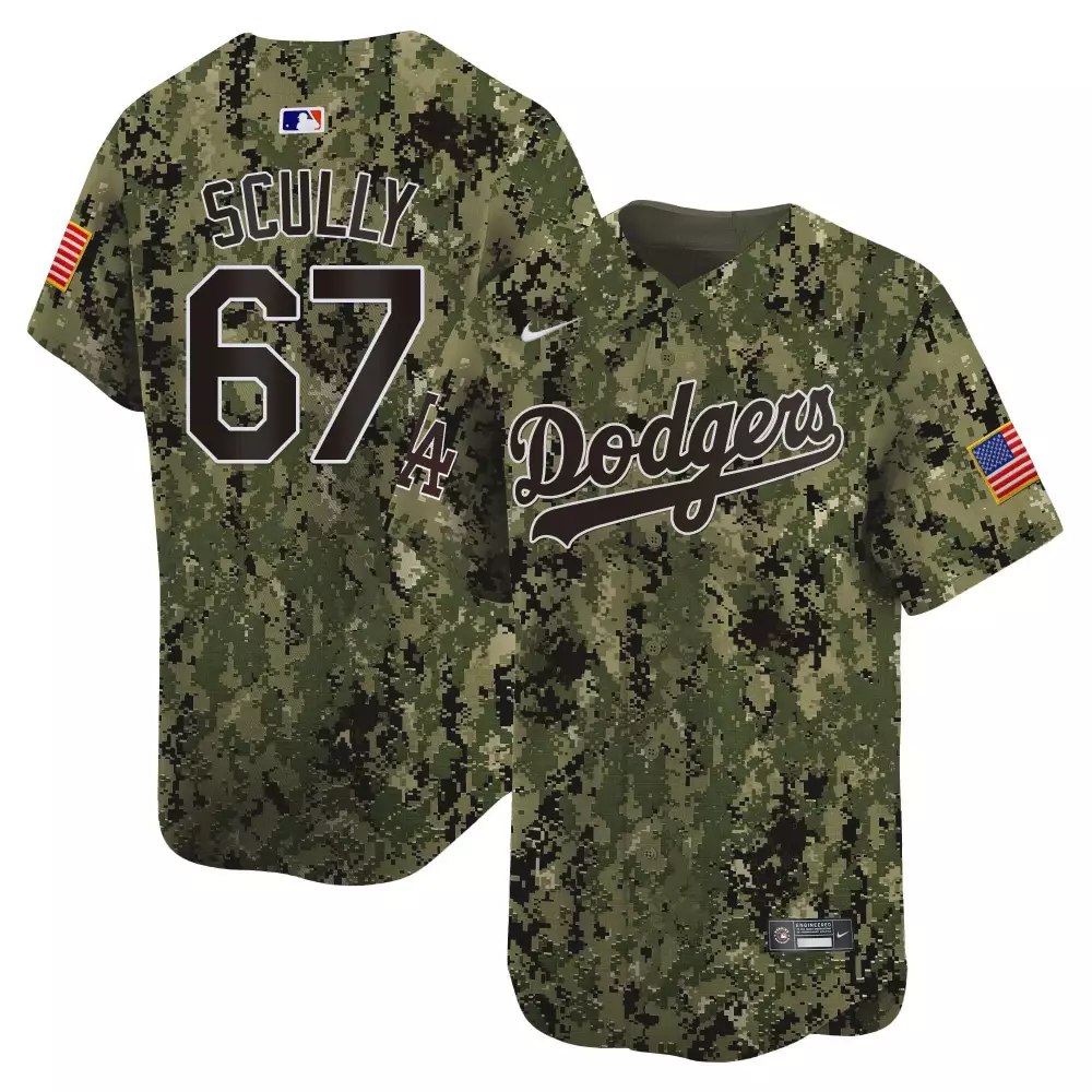 Vin Scully Dodgers USMC Alternate Vapor Premier Limited Jersey | Woodland | Fan Gear for Men, Women & Youth