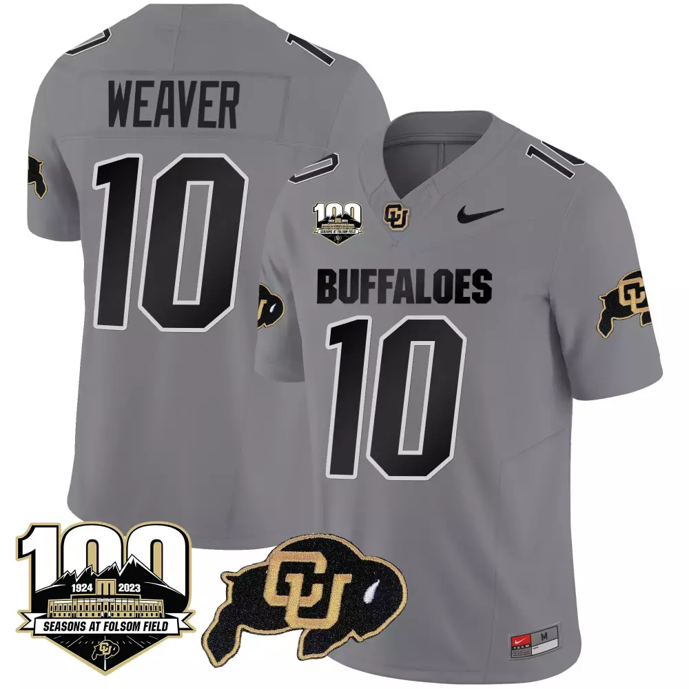 xavier weaver gray mens colorado buffaloes 100 seasons patch vapor limited jersey all stitched