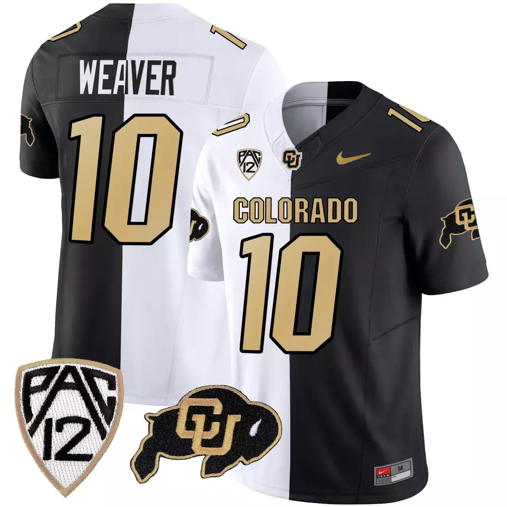 Xavier Weaver Split BW Colorado Buffaloes Vapor Limited Jersey V2 | Men's All Stitched | For Men, Women & Youth