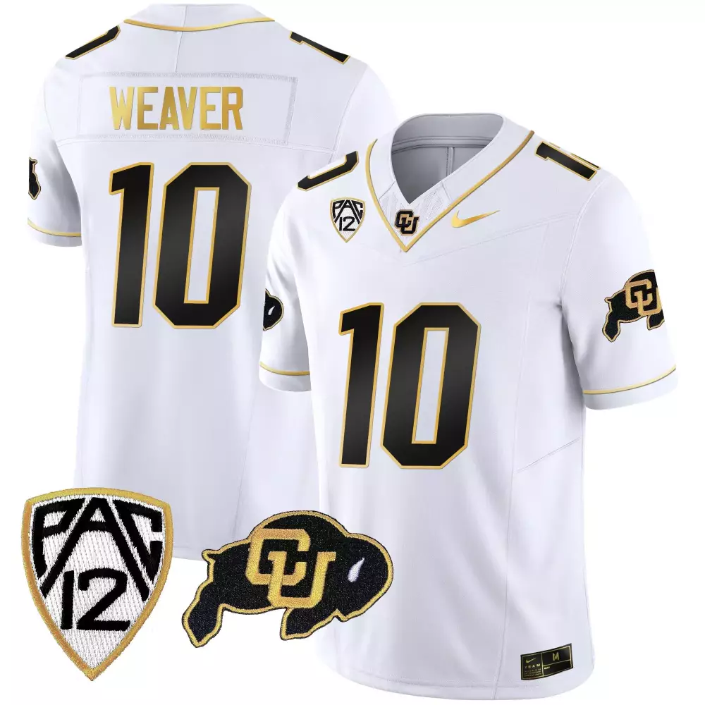 Xavier Weaver Colorado Buffaloes Black Gold Vapor Limited Jersey | Stitched Gold | Youth Fan Gear | For Youth