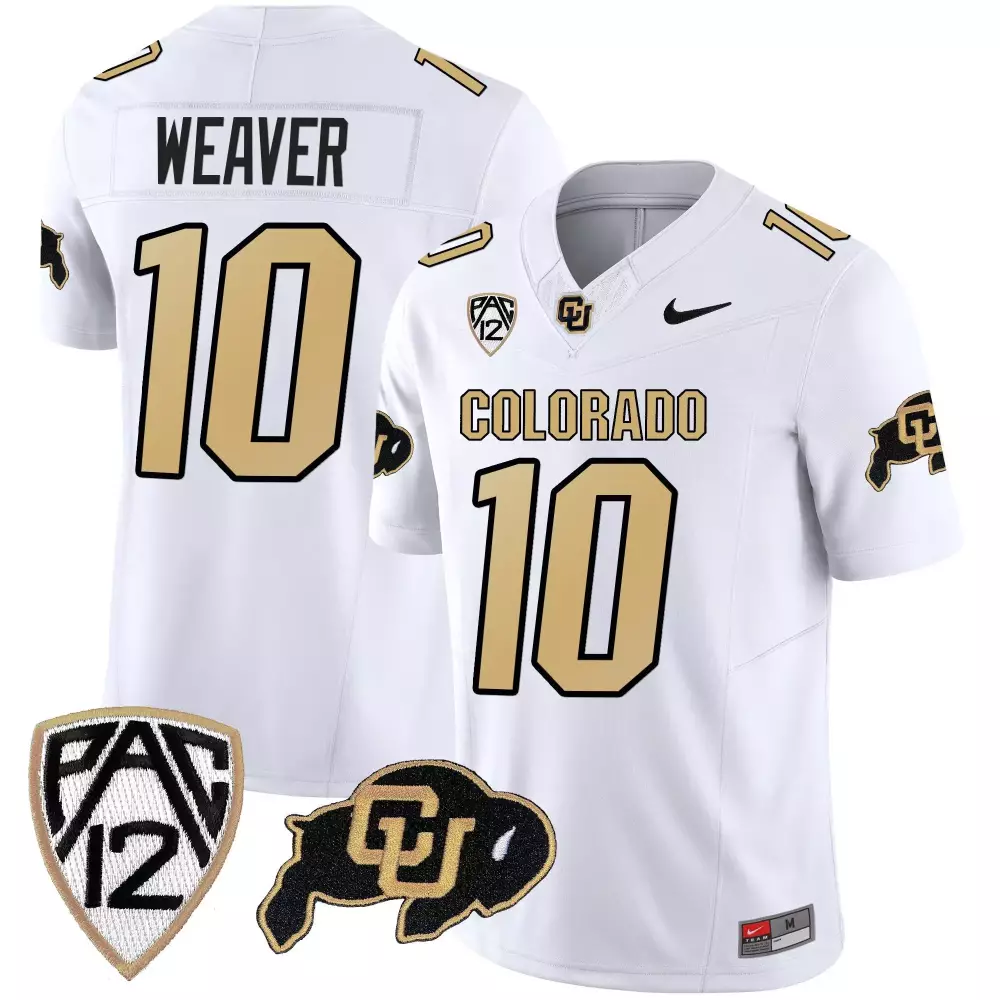 xavier weaver white mens colorado buffaloes vapor limited jersey all stitched