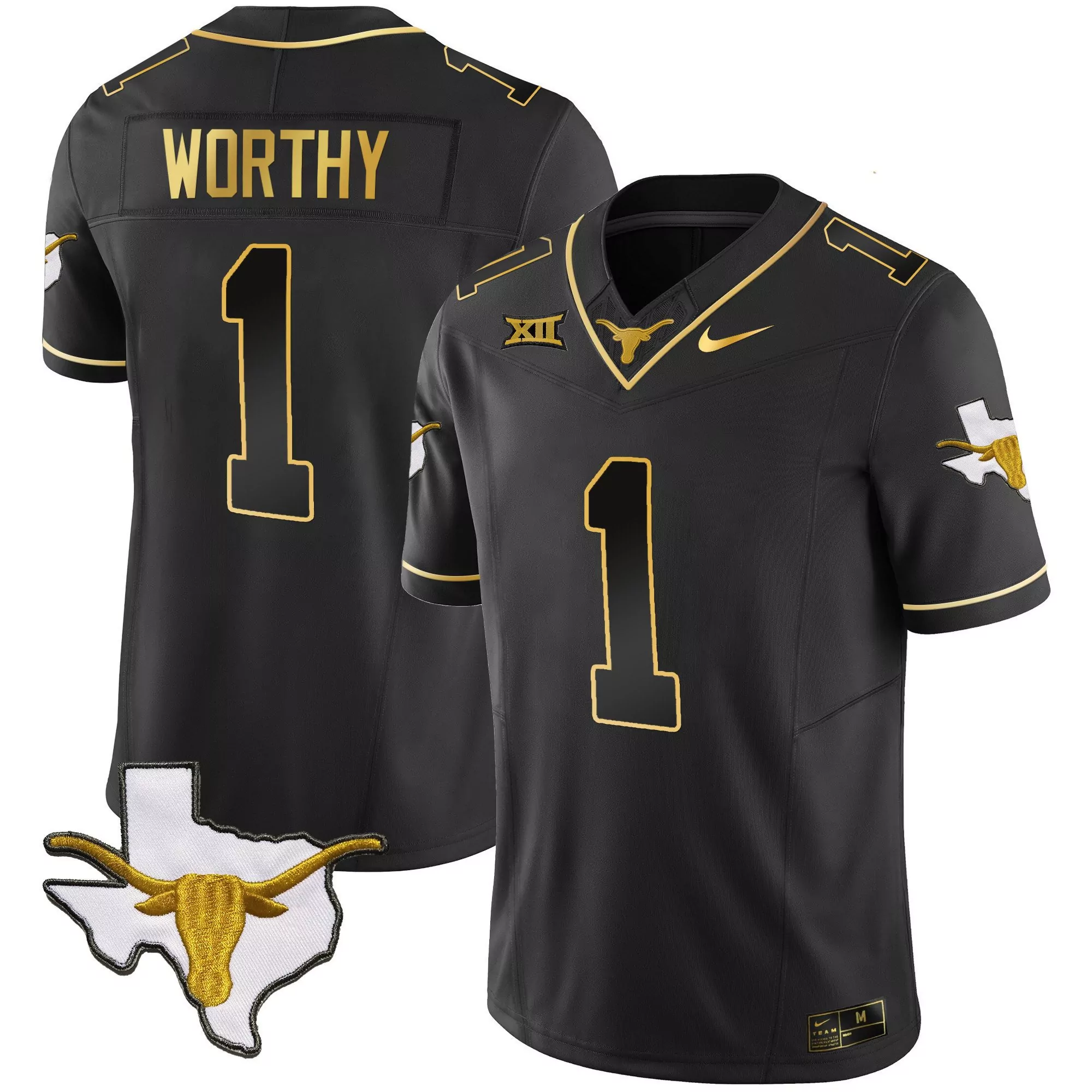 xavier worthy black alternate womens texas longhorns state map sec patch vapor jersey v2 all stitched