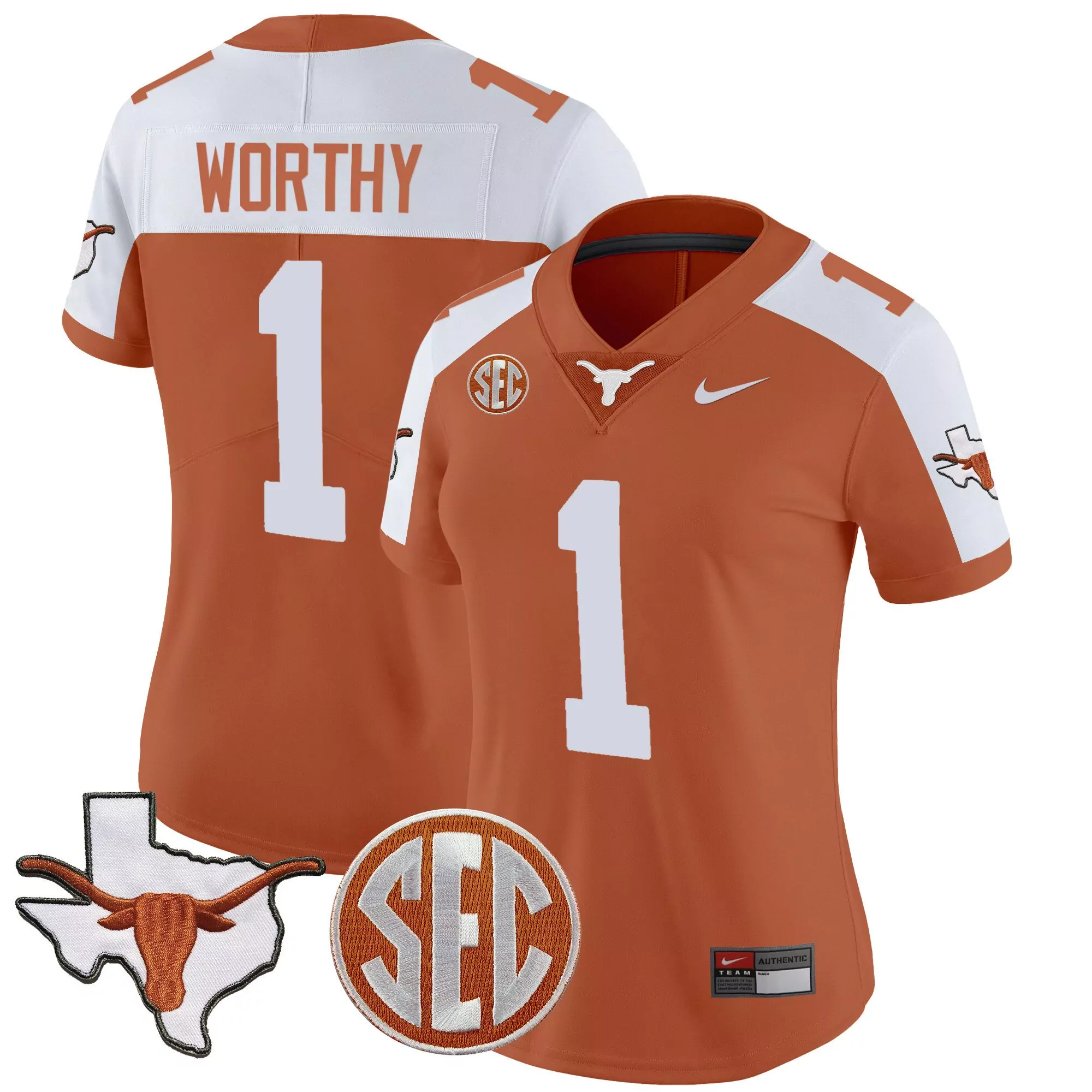 xavier worthy orange alternate mens texas longhorns state map sec patch vapor jersey v4 all stitched