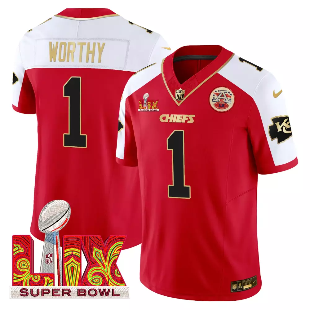 xavier worthy black mens kansas city chiefs super bowl lix patch vapor limited jersey all stitched