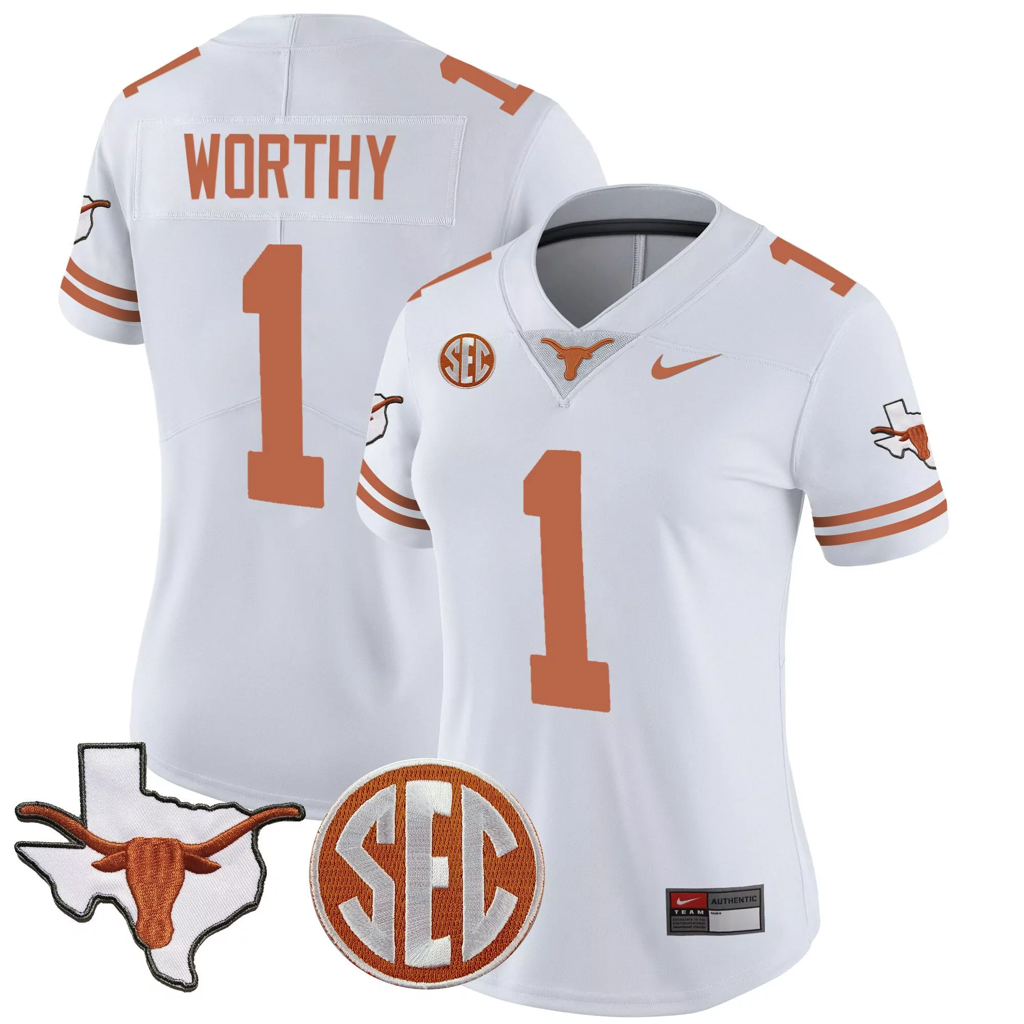 xavier worthy white mens texas longhorns sugar bowl sec patch vapor jersey all stitched