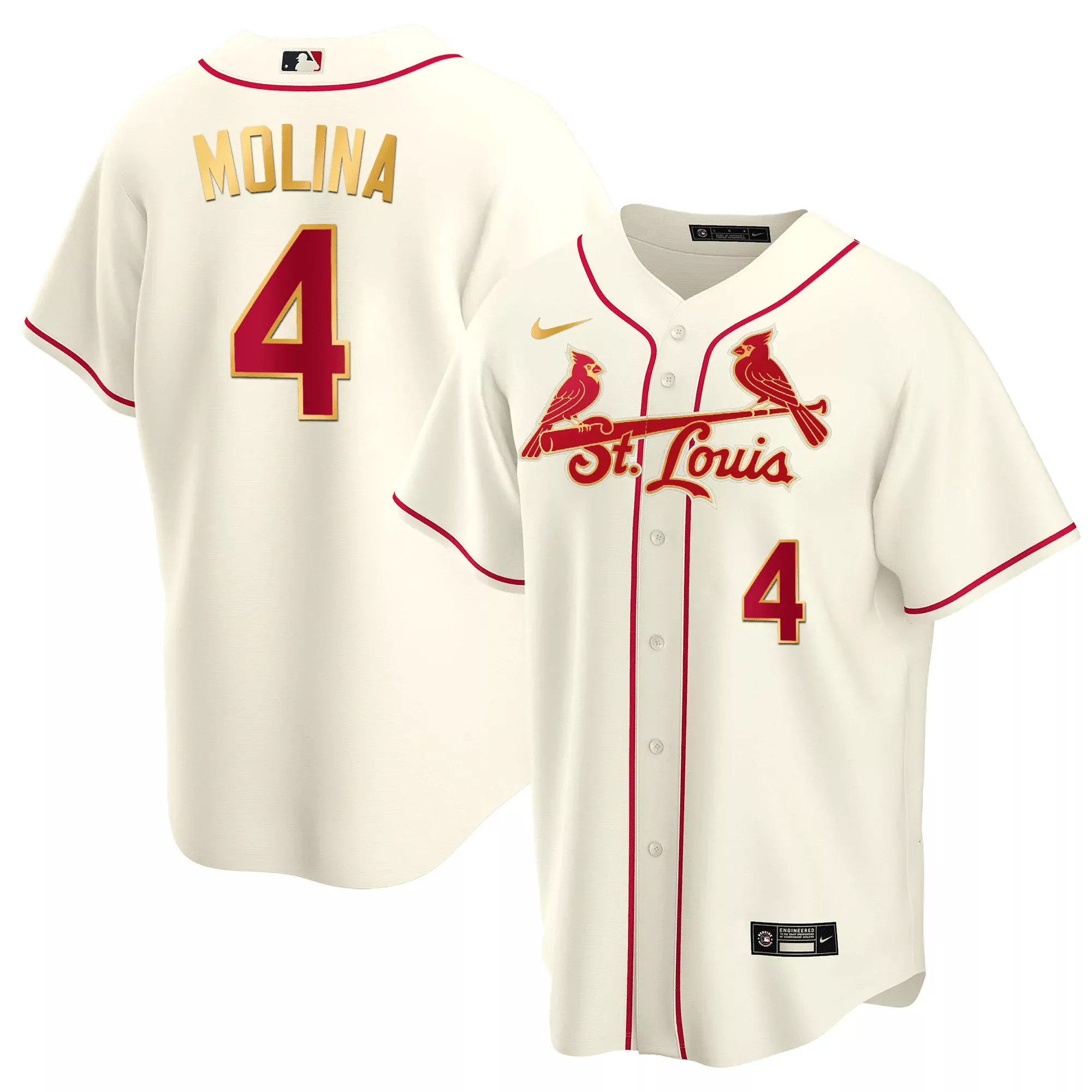 yadier molina cool white gold mens st louis cardinals black limited gold jersey all stitched