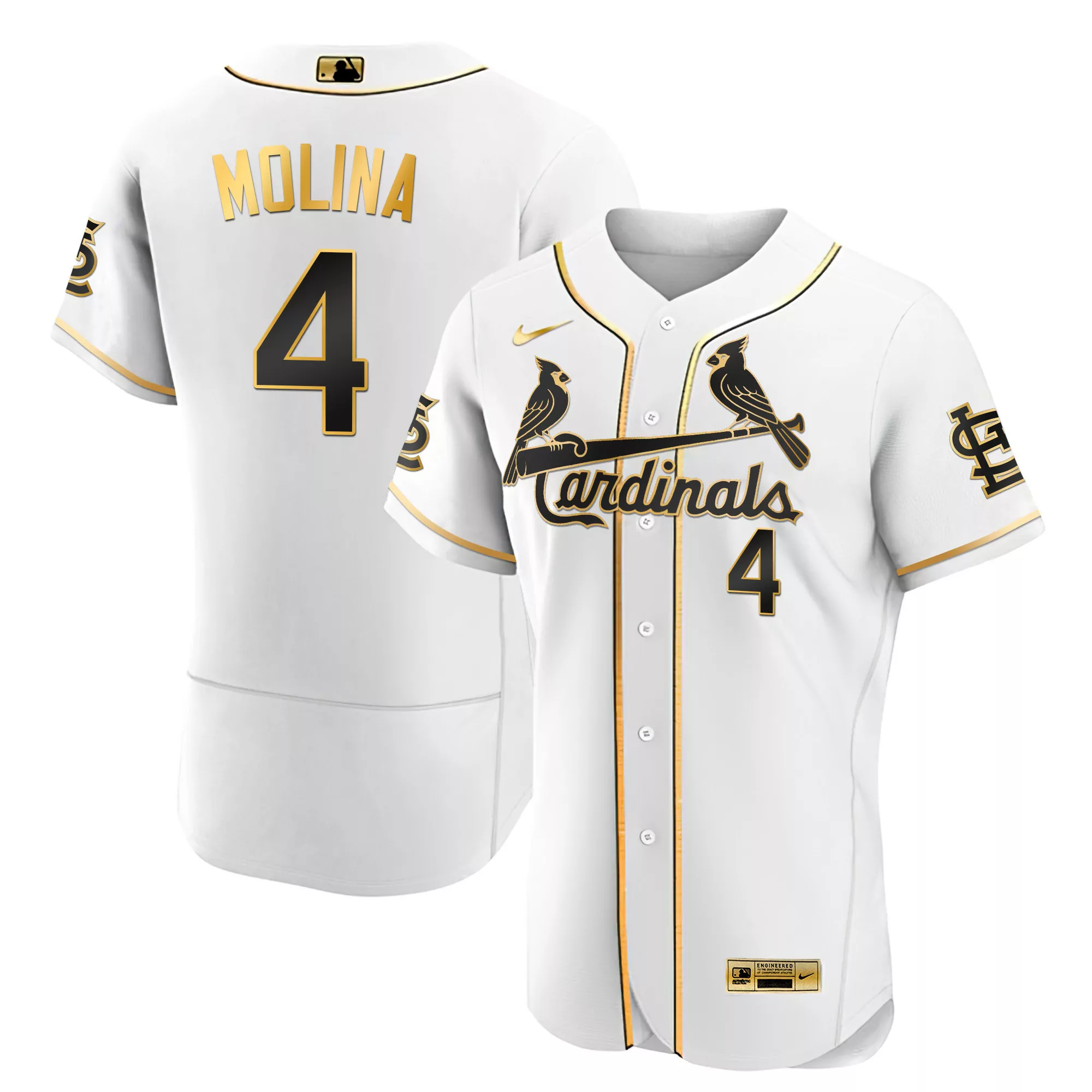 yadier molina flex white gold mens st louis cardinals black limited gold jersey all stitched