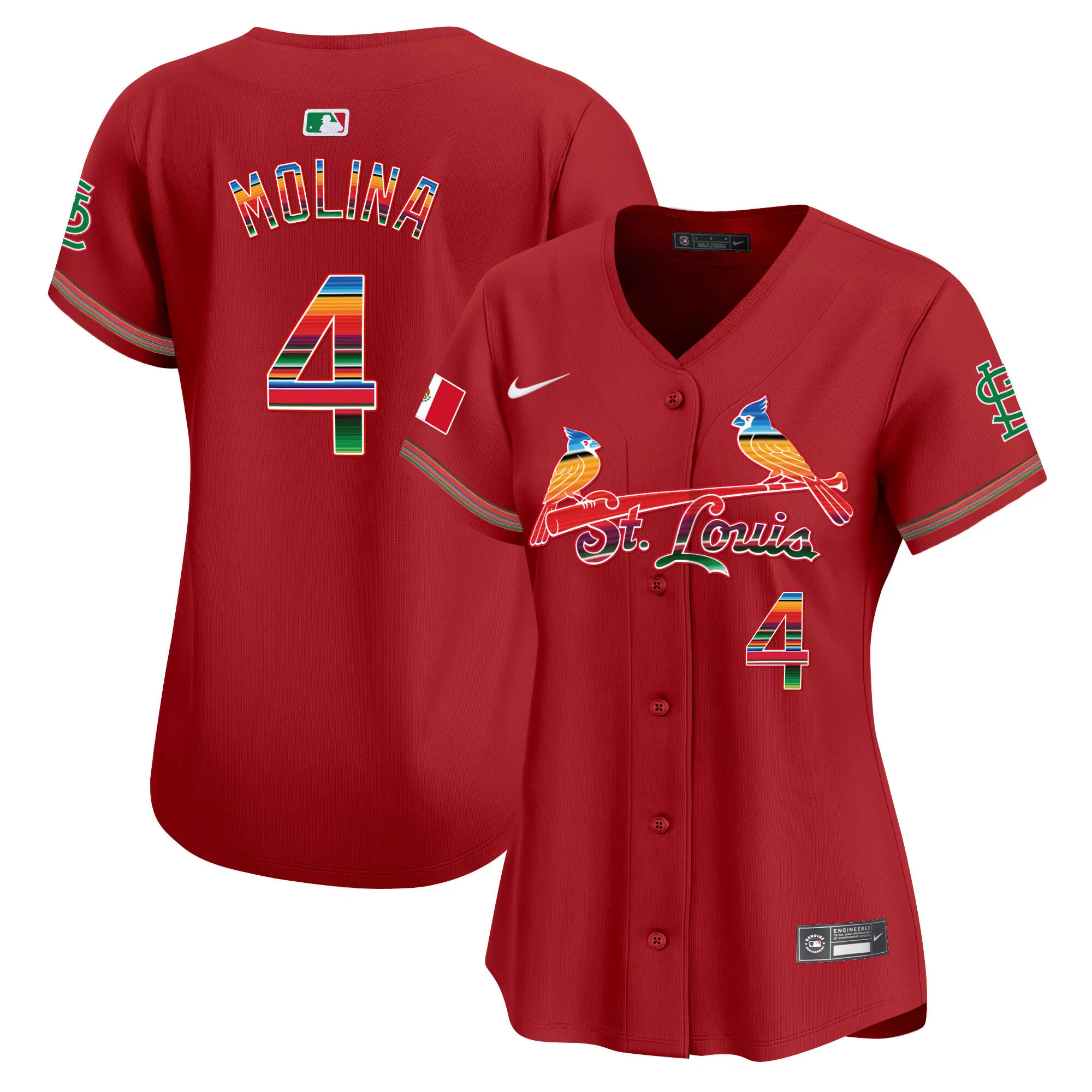 yadier molina red womens st louis cardinals mexico vapor premier limited jersey all stitched