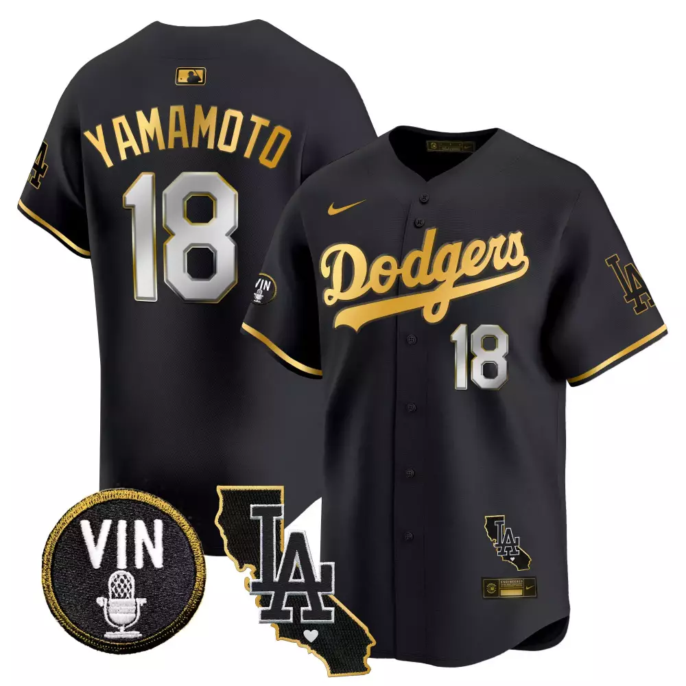 Yamamoto Black Mexico Dodgers Jersey | Fernando Memorial 2024 Patch | Limited Edition for Men
