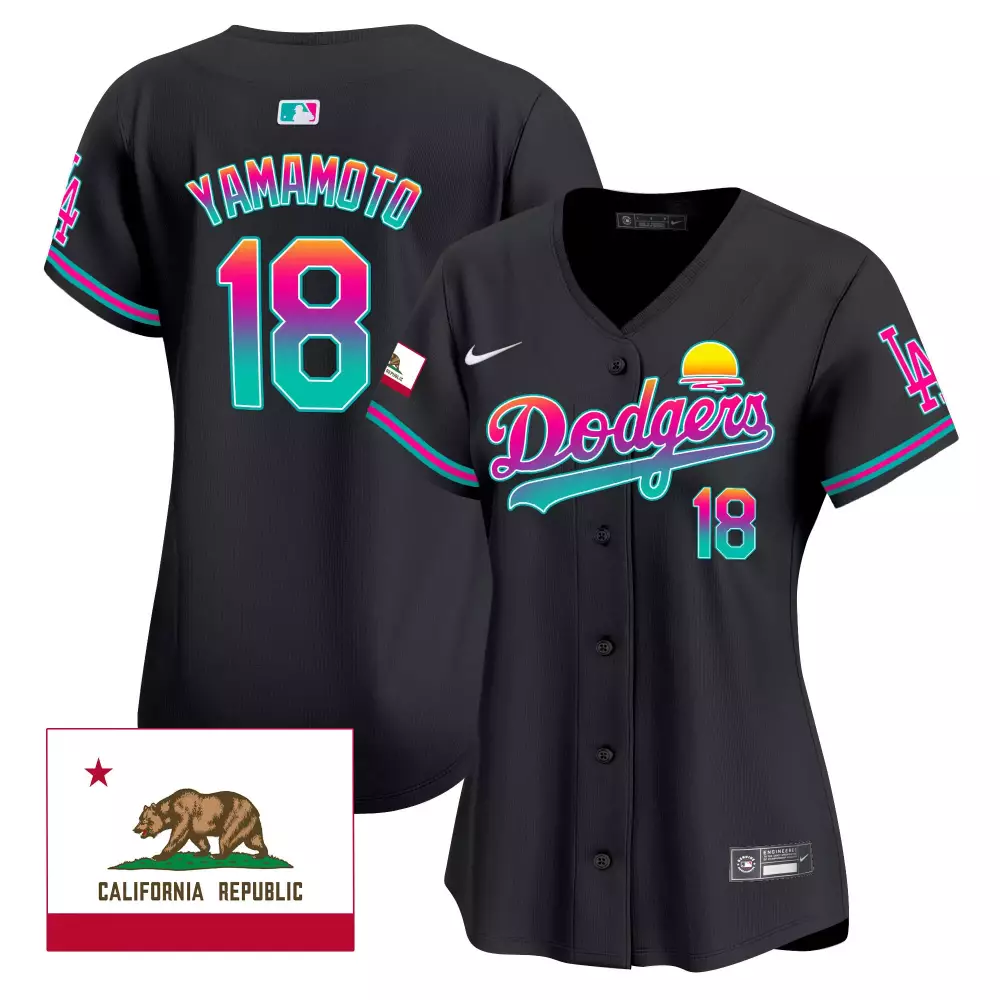 Yamamoto 2024 Dodgers Women's City Style Limited Edition Jersey | Black Vapor Premier | All Stitched Fan Gear for Men, Women & Youth