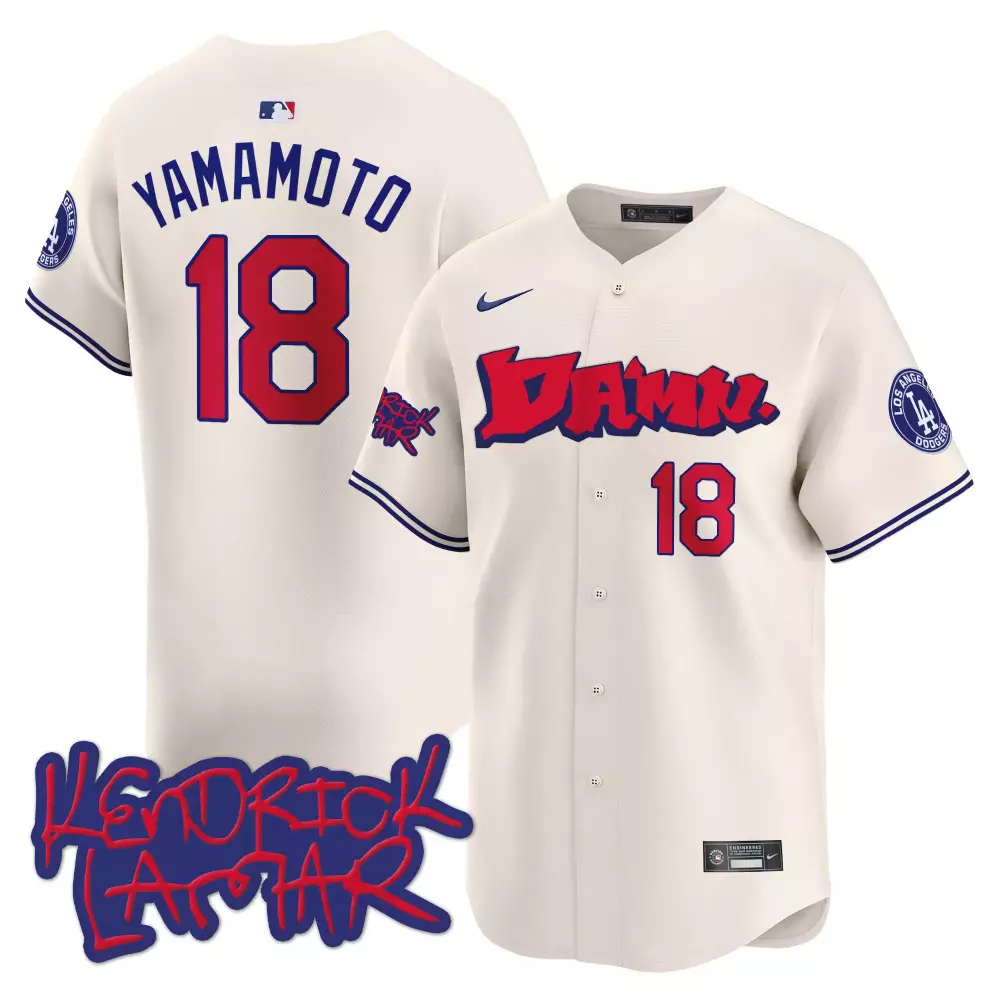 Yamamoto 2024 Dodgers Hello Kitty Limited Edition Jersey | Cream Unisex Vapor Premier | Printed Fan Gear for Men, Women & Youth