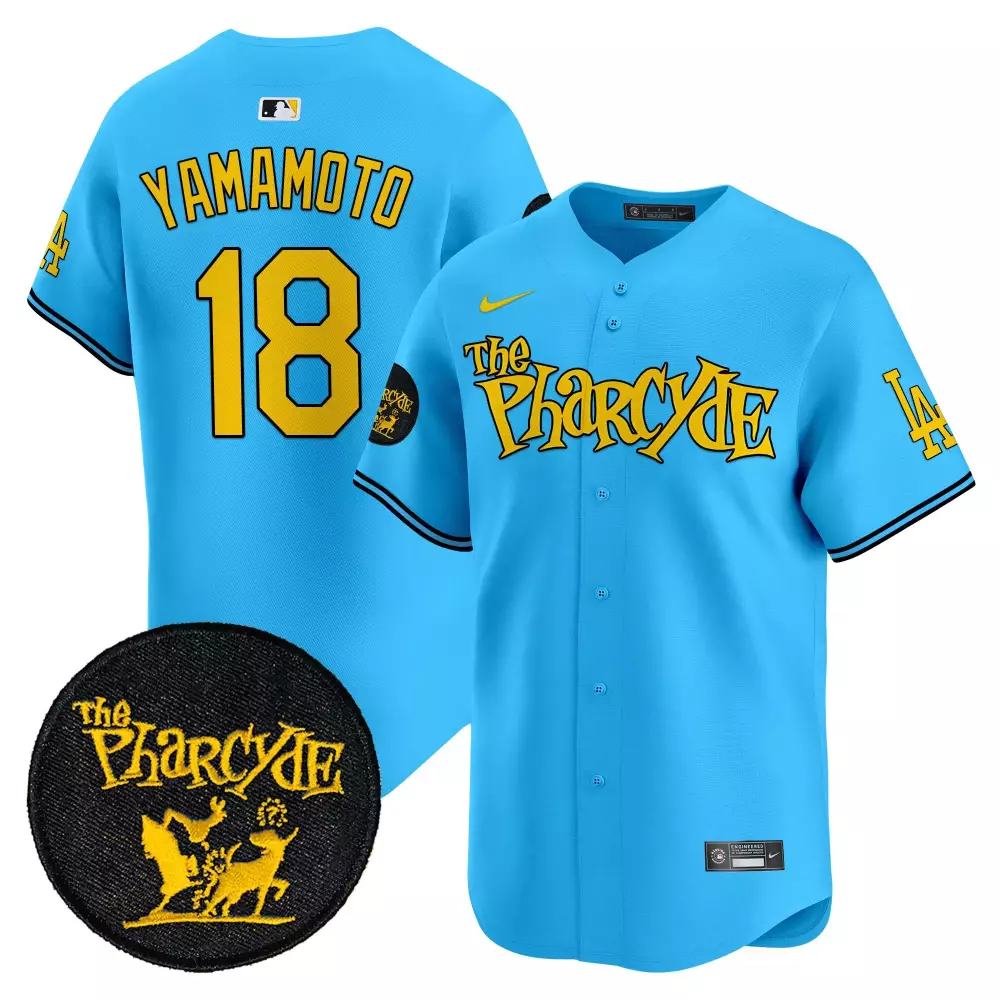 Yamamoto Dodgers The Pharcyde Light Blue Vapor Premier Limited Jersey | Stylish Fan Gear | For Men, Women & Youth