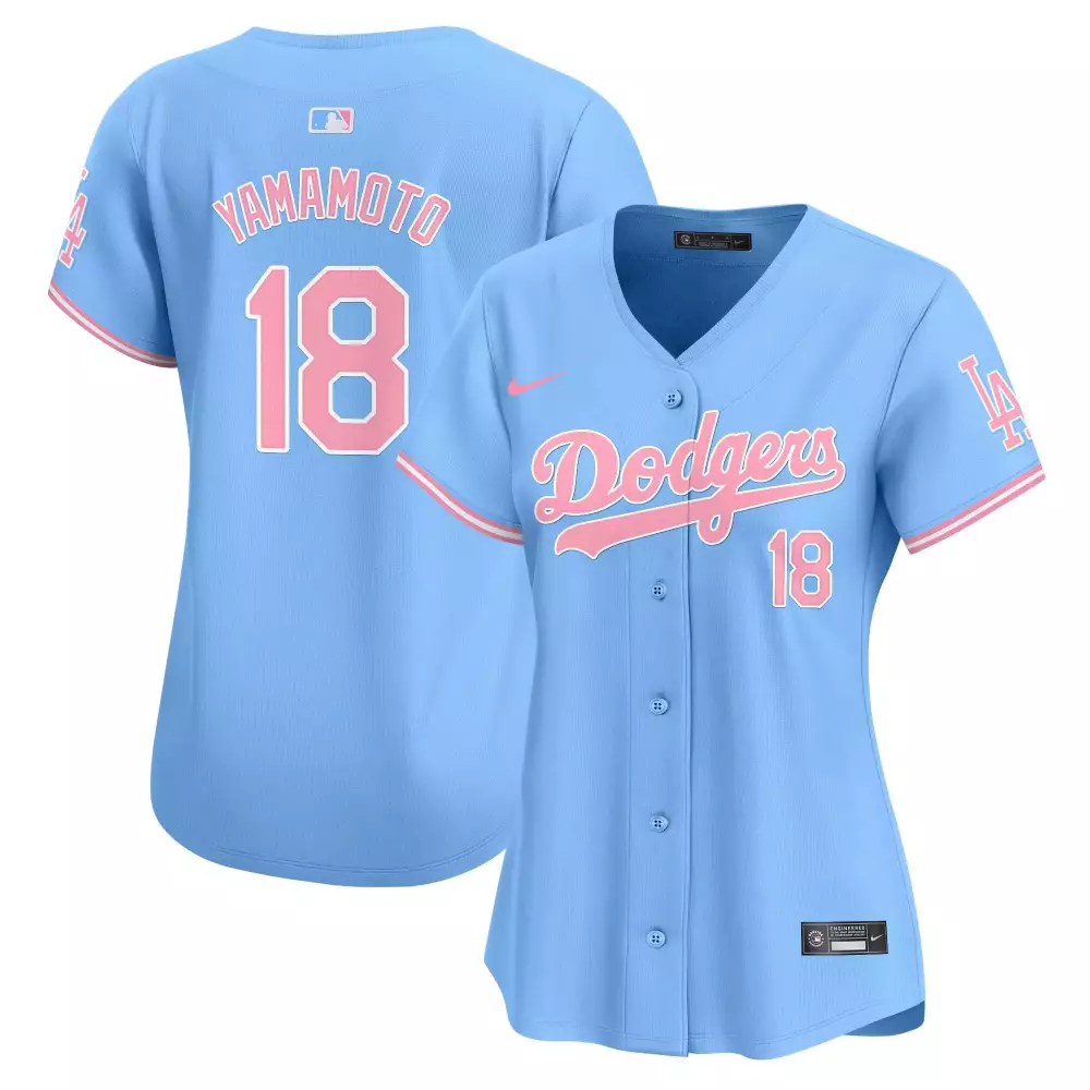 Yamamoto Dodgers Vin Roberto Patch Gold Trim Jersey | Stitched Vapor Premier Limited Edition | Fan Gear for Men, Women & Youth