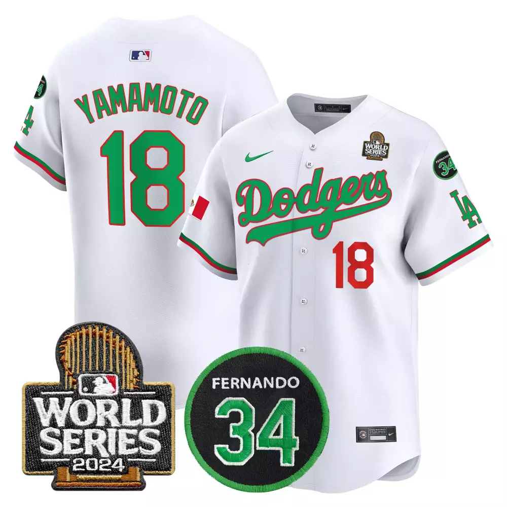 Yamamoto Mexico White Men's Dodgers Mexico Fernando Memorial Jersey | Limited Edition Vapor Premier | Perfect for Game Day | For Men, Women & Youth