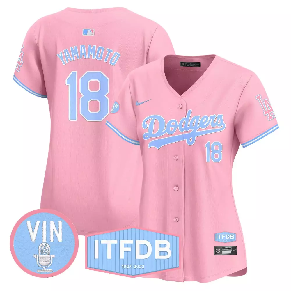Yamamoto Pink Women's Dodgers 2024 Limited Edition Jersey | Bubblegum Pink Vapor Premier | Fan Gear for Men, Women & Youth