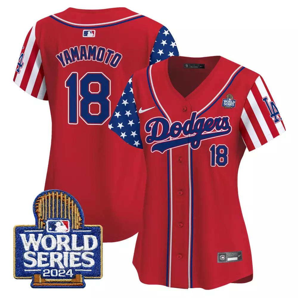 Yamamoto Red Women's Dodgers 2024 Independence Day Jersey V2 | Vapor Premier Limited Edition | Fan Gear for Men, Women & Youth