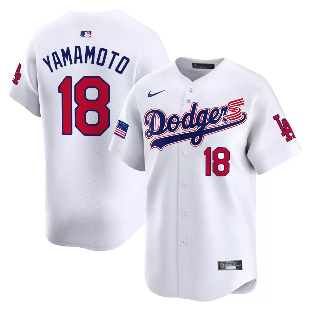 Yamamoto Dodgers 2024 Independence Day Jersey | Stitched Vapor Premier Limited Edition | Fan Gear for Women