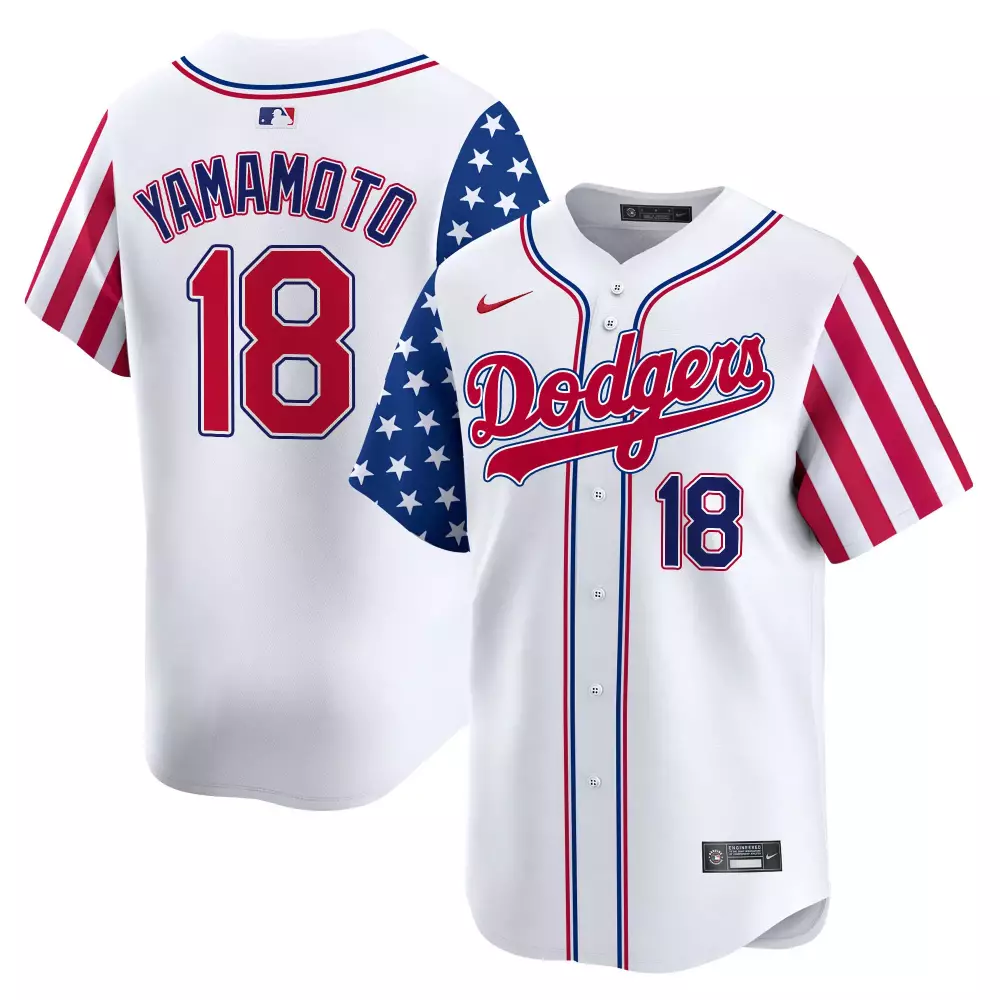 Yamamoto Dodgers 2024 Independence Day Jersey | Stitched Vapor Premier Limited Edition | Fan Gear for Women