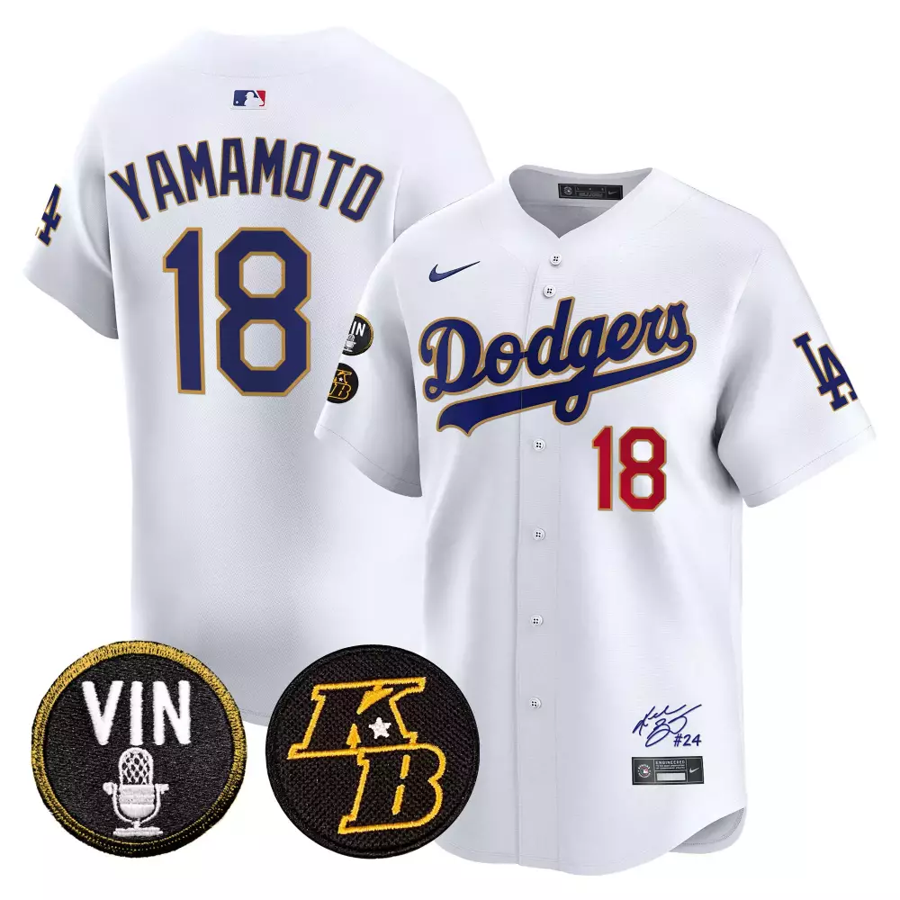Yamamoto Dodgers Vin ITFDB Patch Bubblegum Pink Jersey | Stitched Vapor Premier Limited Edition | Fan Gear for Men, Women & Youth
