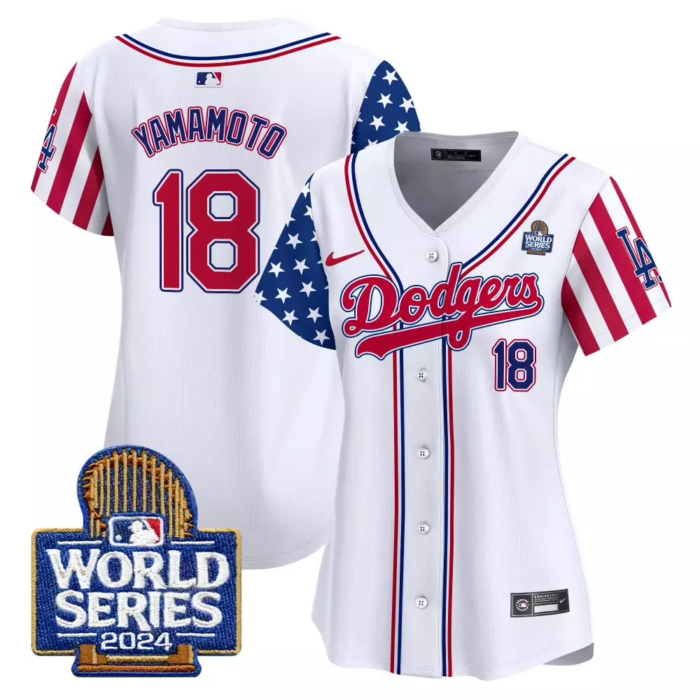Yamamoto Dodgers 2024 World Series Vapor Premier Limited Jersey V2 | White Stitched Style | Fan Gear for Men, Women & Youth