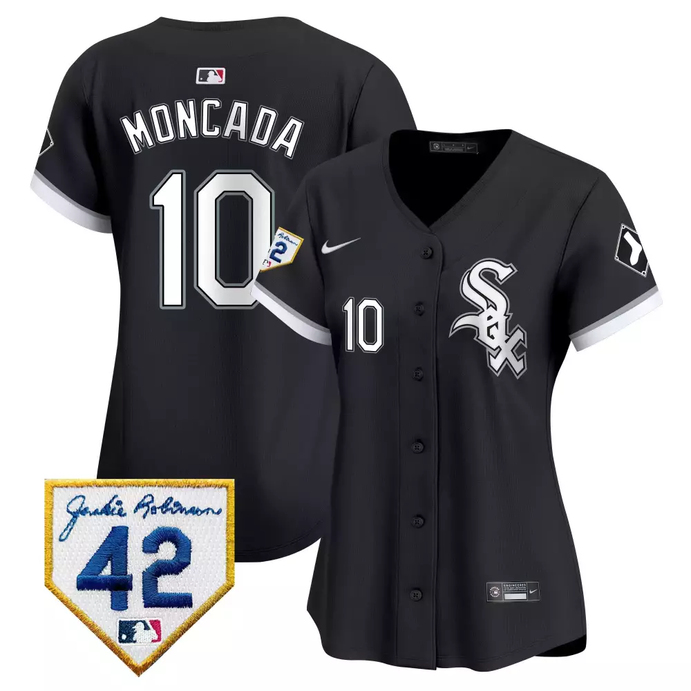 Yoan Moncada Black Women's Chicago White Sox 2024 Jackie Robinson Patch Vapor Premier Limited Jersey | All Stitched | For Men, Women & Youth