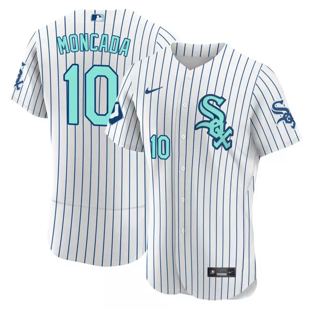 yoan moncada flex base mens chicago white sox teal collection jersey all stitched