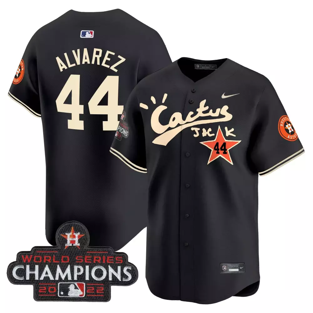 yordan alvarez black mens houston astros cactus jack champions patch vapor premier limited jersey all stitched