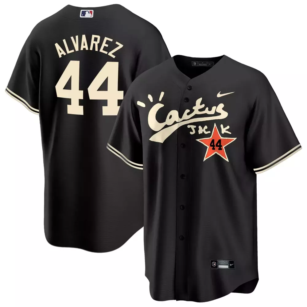 yordan alvarez black mens houston astros cactus jack champions patch vapor premier limited jersey all stitched