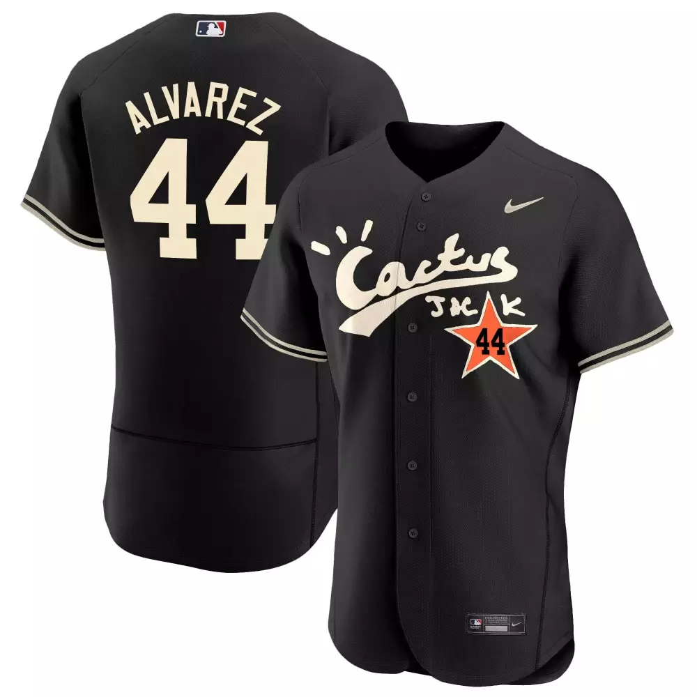 yordan alvarez black mens houston astros cactus jack champions patch vapor premier limited jersey all stitched