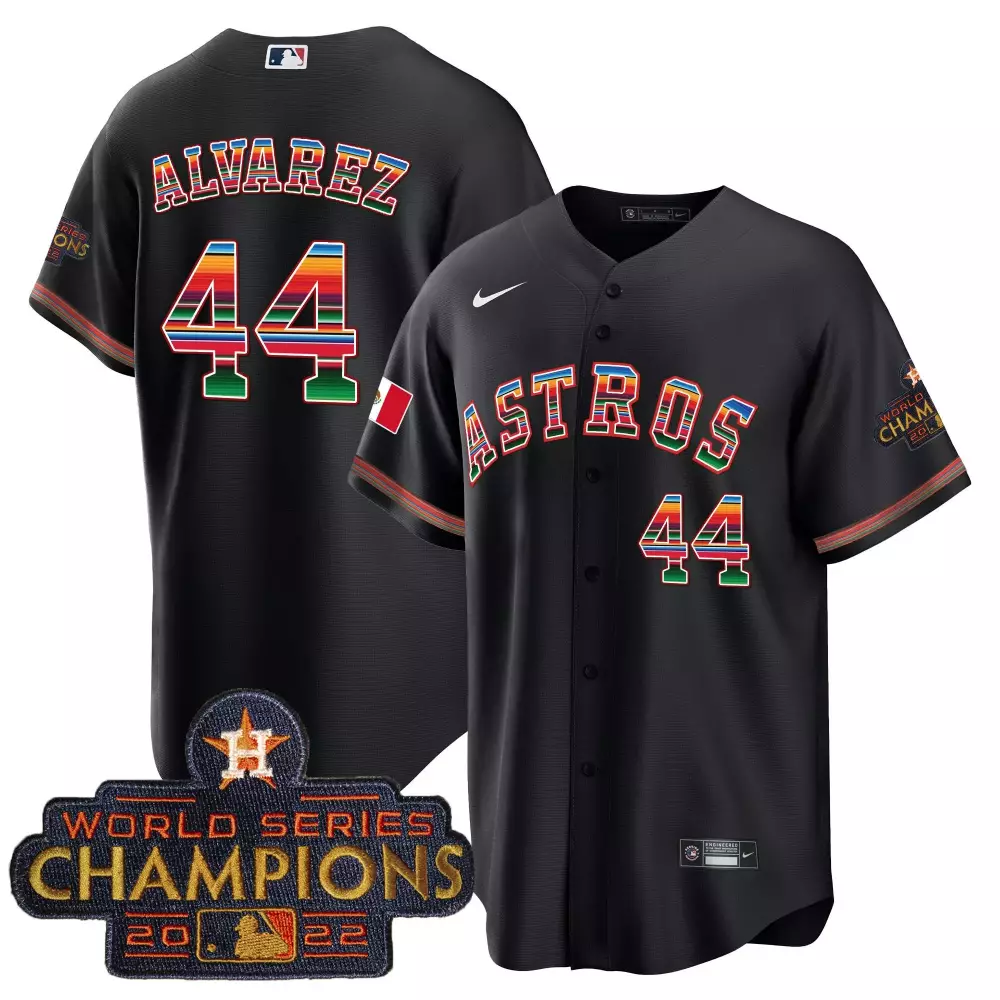 Yordan Alvarez Houston Astros 2025 Cactus Jack Black Jersey | Stitched Mexico Hispanic Heritage Edition | For Men, Women & Youth