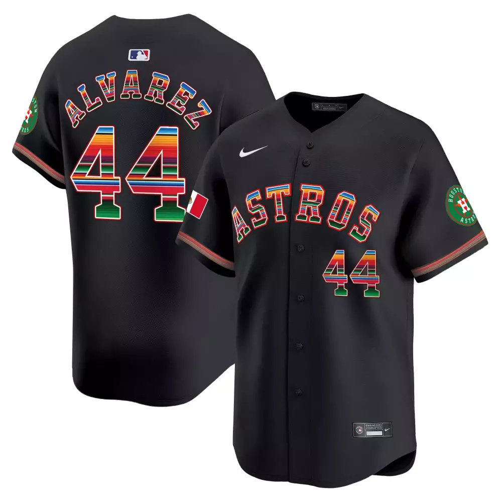 Yordan Alvarez Houston Astros 2025 Cactus Jack Black Jersey | Stitched Mexico Vapor Premier Limited Edition | For Men, Women & Youth