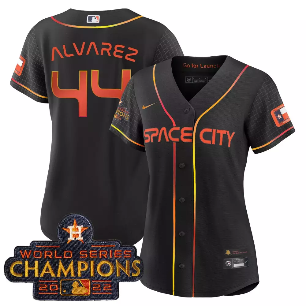Yordan Alvarez Houston Astros 2023 Black Women's Space City Champions Jersey | All Stitched Fan Gear | For Women