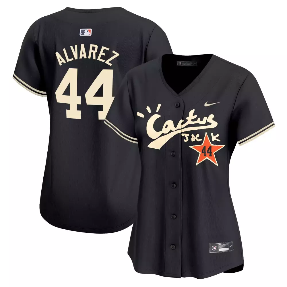 Yordan Alvarez Houston Astros Women's Cactus Jack Black Vapor Premier Limited Jersey V2 | Stitched | For Women