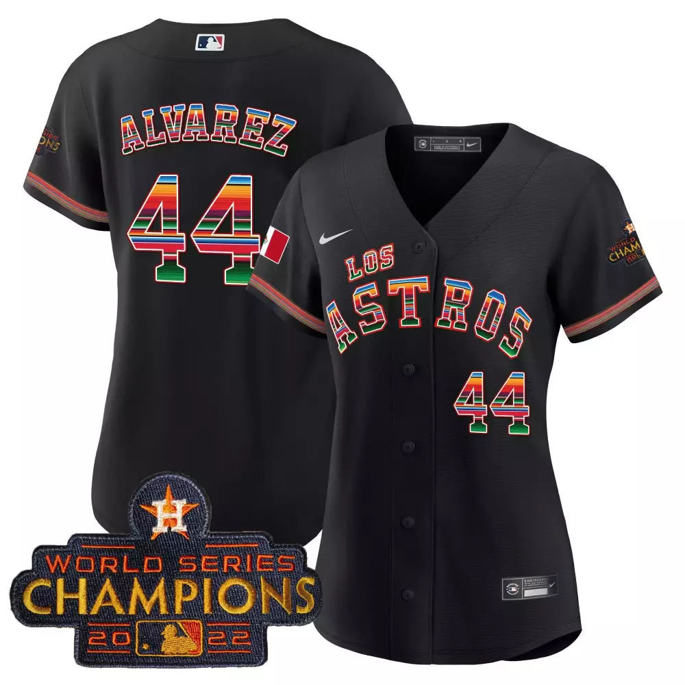 Yordan Alvarez Houston Astros Women's Los Houston Astros Mexico Black Jersey | All Stitched Fan Gear | For Women