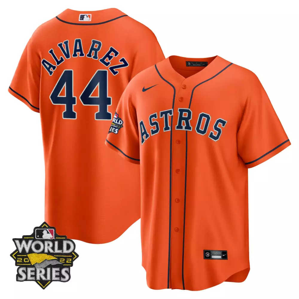 Yordan Alvarez Cool Base Youths Houston Astros Alternate 2022 World Series Jersey | Limited Edition Fan Gear | For Men, Women & Youth