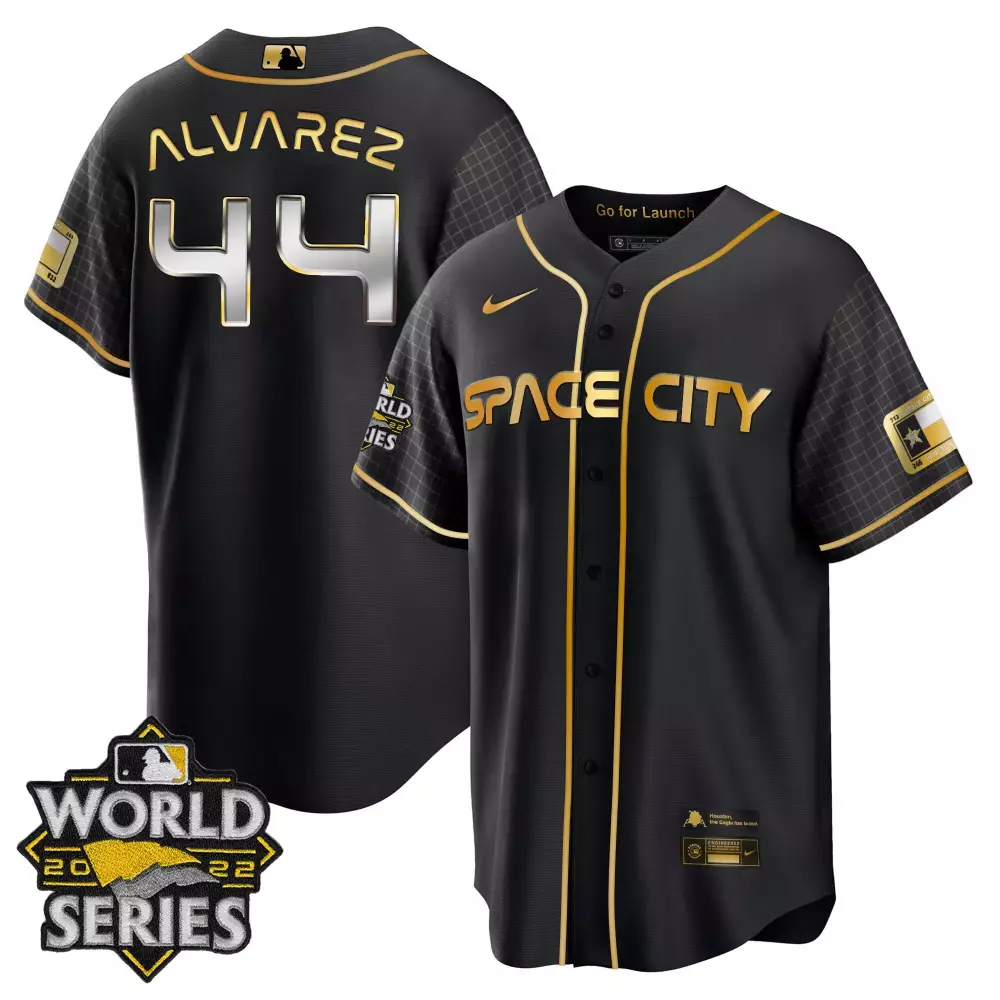 Yordan Alvarez Houston Astros Space City Black White Jersey | Cool White Design | For Men, Women & Youth