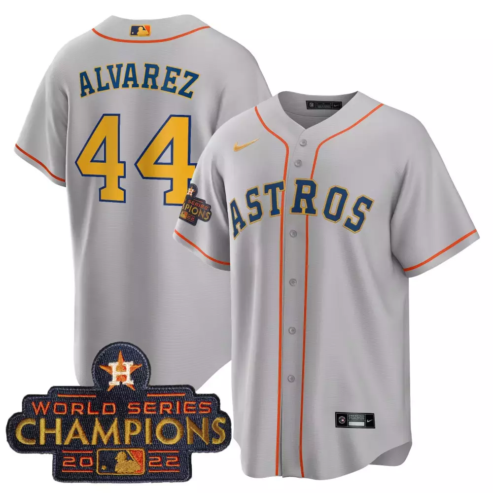 Yordan Alvarez Houston Astros 2023 Champions Gold Split Flex Black Men's Jersey | Stitched Limited Edition | For Men