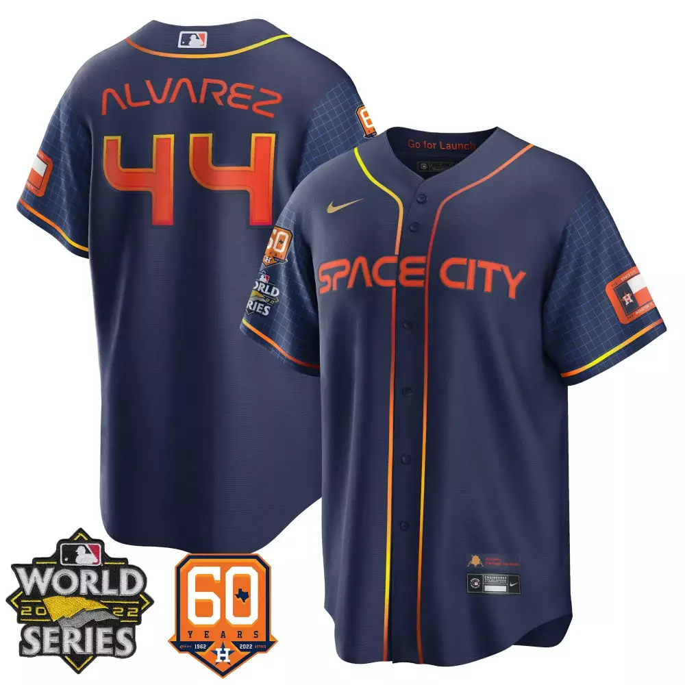 Yordan Alvarez Houston Astros 2022 World Series 60th Patch Jersey | Stitched Home Fan Gear | For Men, Women & Youth