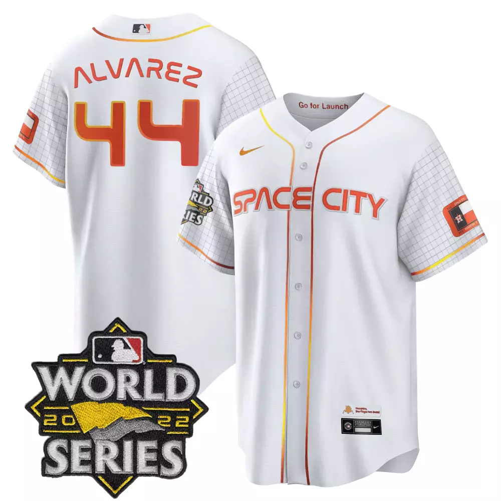 Yordan Alvarez Houston Astros Space City Black White Jersey | Cool White Design | For Men, Women & Youth