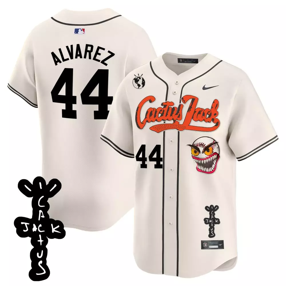 Yordan Alvarez Houston Astros Cream Men's Jersey | Cactus Jack Houston Rodeo Patch | Limited Edition Vapor Premier | For Men, Women & Youth
