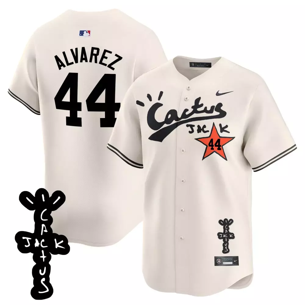 Yordan Alvarez Houston Astros Cream Men's Jersey | Cactus Jack Patch | Limited Edition Vapor Premier | For Men, Women & Youth