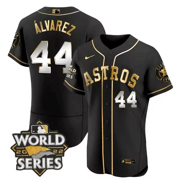 Yordan Alvarez Flex Base Youth's Houston Astros Space City 2022 World Series Jersey | Stitched Fan Gear | For Men, Women & Youth