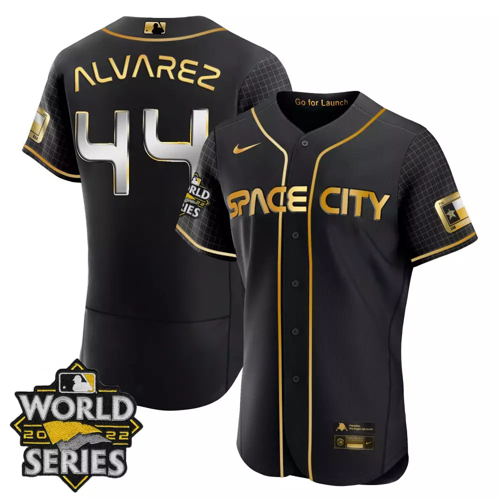 Yordan Alvarez Houston Astros Space City Black White Jersey | Cool White Design | For Men, Women & Youth