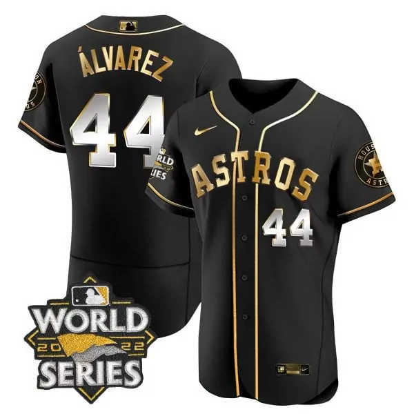 Yordan Alvarez Houston Astros 2022 World Series Player Flex Black Youth Jersey | Stitched Limited Edition | For Youth