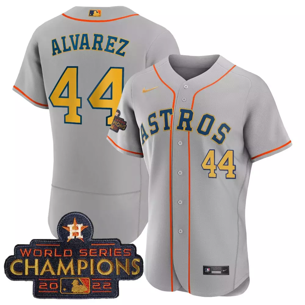 Yordan Alvarez Houston Astros 2023 Champions Gold Split Flex Black Men's Jersey | Stitched Limited Edition | For Men